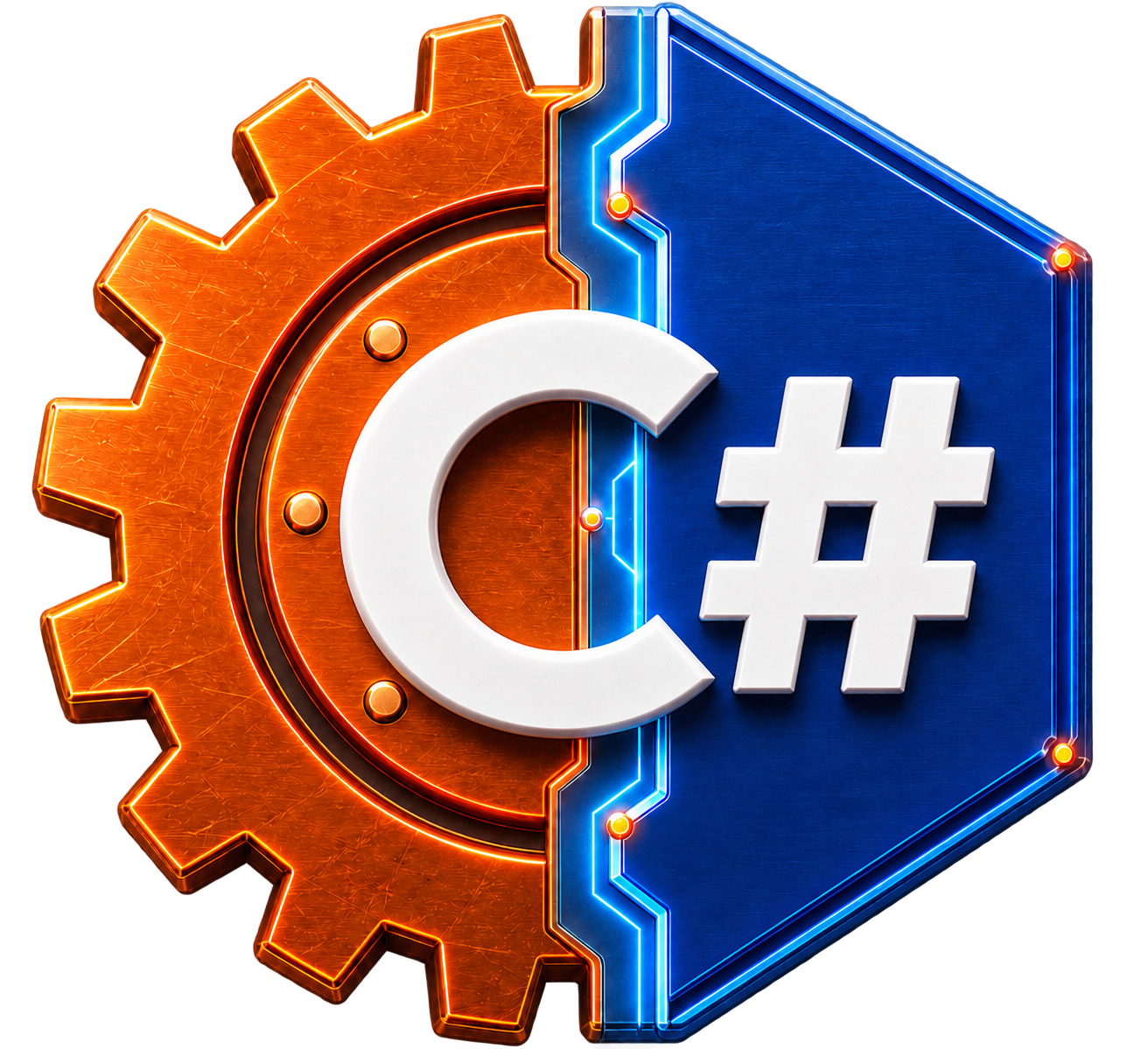 One C and one sharp symbol joining the Rust and C sharp lanes